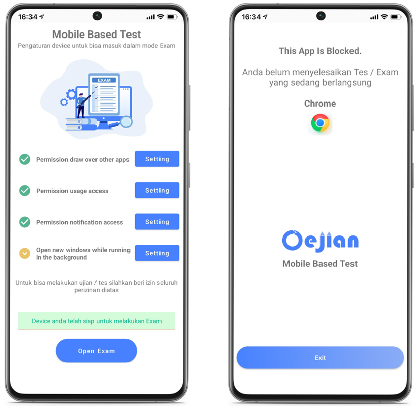 Oejian Exam browser